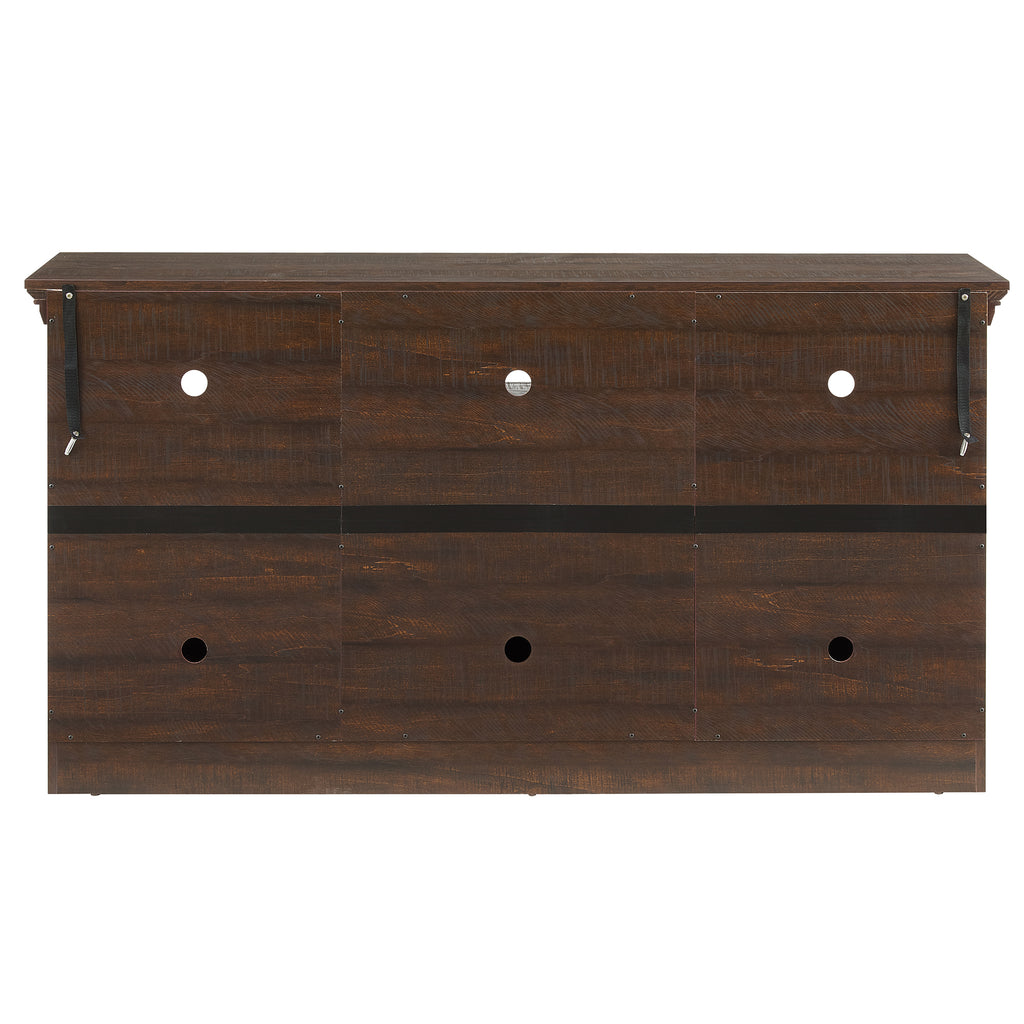 Kenvary 60" Farmhouse Fireplace TV Stand, Rustic Wood Entertainment Center with 18" Electric Fireplace, Media Console Table with Glass Barn Doors for TV up to 65"