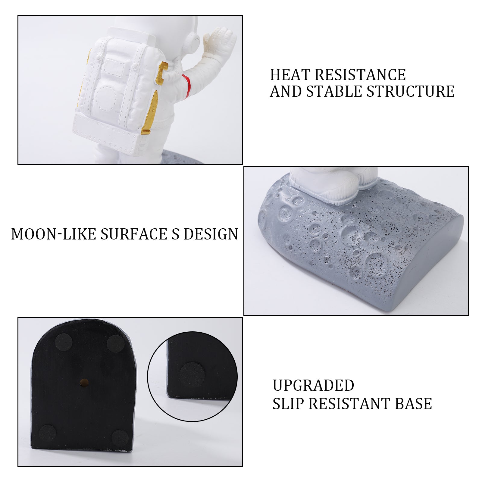 Kenvary Creative Astronaut Bookends for Heavy Books, Decorative Spaceman Resin Book Ends, Modern Outer Space Desk Organizer for Home Office, Kids Room & Library Decor